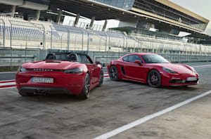 2018 Porsche 718 Boxster GTS and Cayman GTS rear
